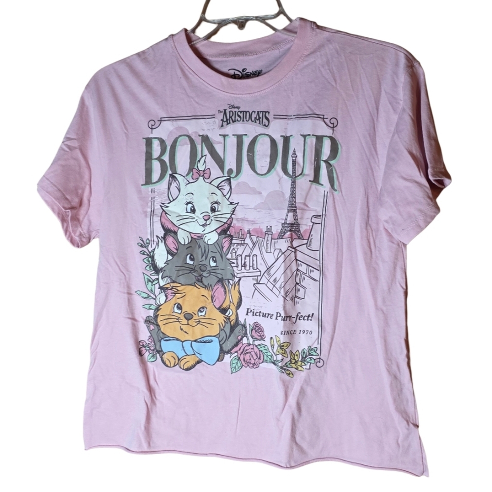 Disney Aristocats Bonjour Graphic Tee Pink Women’s Size L